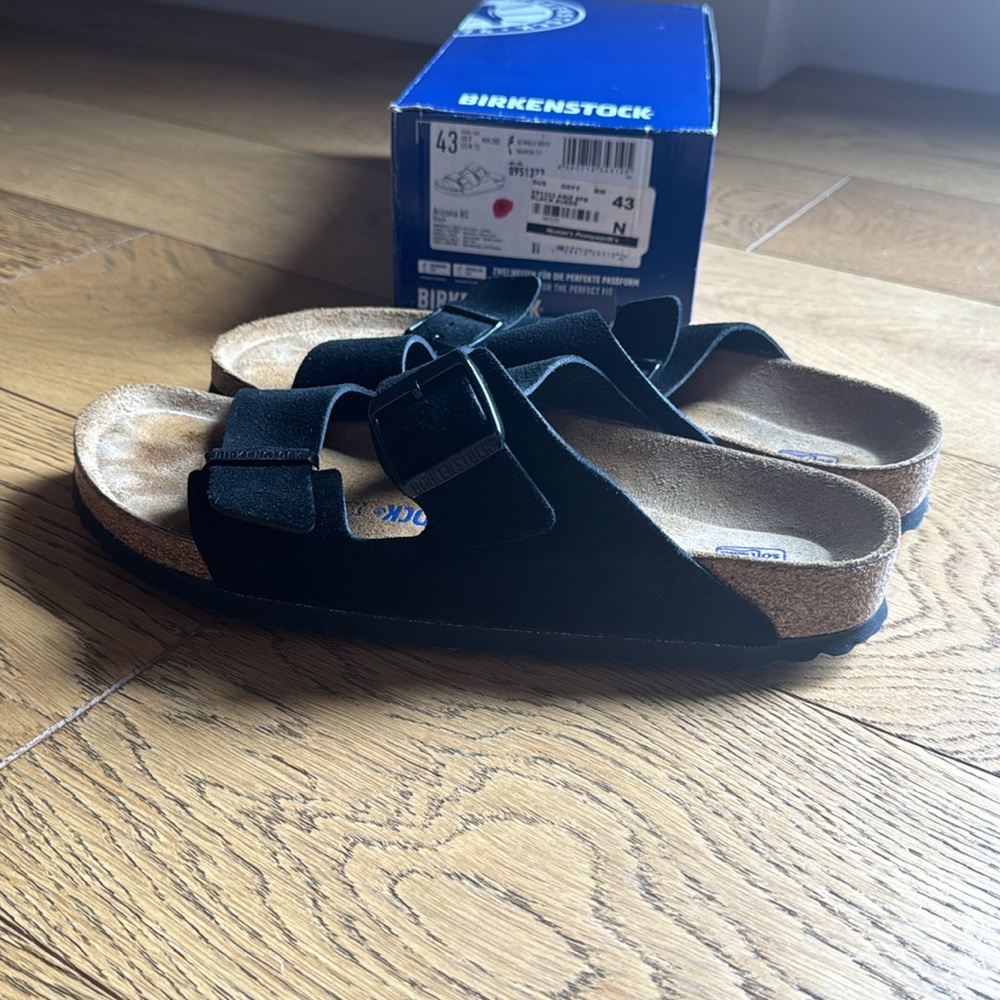 Birkenstock Men’s Arizona BS black size 10 US narrow - Picture 2 of 6